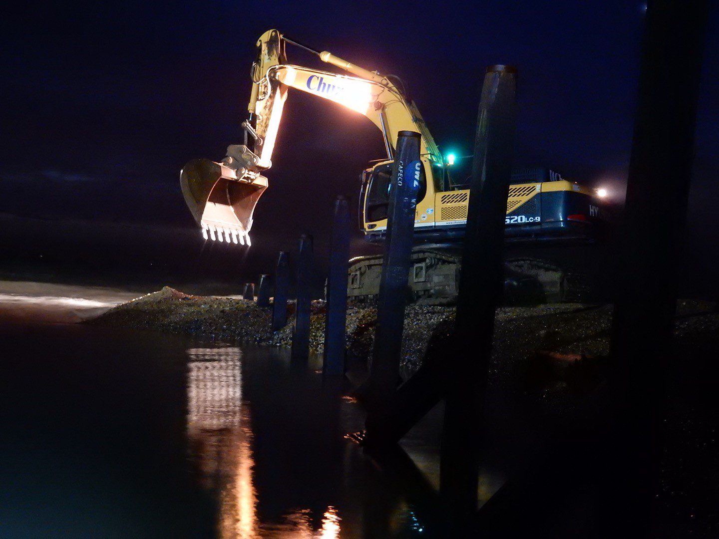 Excavator night shot